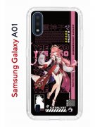 Чехол-накладка Samsung Galaxy A01/A015 Kruche Print Yae Miko Genshin