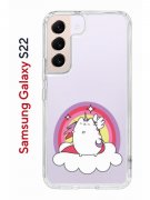 Чехол-накладка Samsung Galaxy S22 (610633) Kruche PRINT Кот-единорог