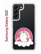 Чехол-накладка Samsung Galaxy S22 (610633) Kruche PRINT Кот-единорог