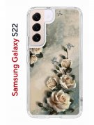 Чехол-накладка Samsung Galaxy S22 Kruche Print Белая роза