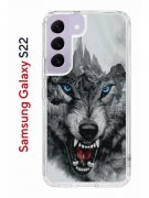 Чехол-накладка Samsung Galaxy S22 Kruche Print Волк