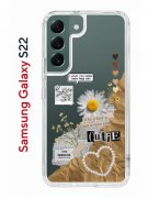 Чехол-накладка Samsung Galaxy S22 Kruche Print Крафтовые наклейки