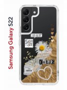 Чехол-накладка Samsung Galaxy S22 Kruche Print Крафтовые наклейки