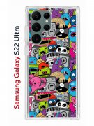 Чехол-накладка Samsung Galaxy S22 Ultra Kruche Print Monsters music