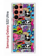 Чехол-накладка Samsung Galaxy S22 Ultra Kruche Print Monsters music