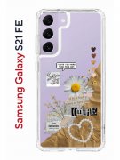 Чехол-накладка Samsung Galaxy S21 FE Kruche Print Крафтовые наклейки