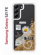 Чехол-накладка Samsung Galaxy S21 FE Kruche Print Крафтовые наклейки