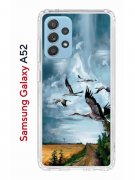 Чехол-накладка Samsung Galaxy A52 Kruche Print Журавли