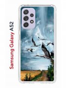 Чехол-накладка Samsung Galaxy A52 Kruche Print Журавли