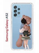Чехол-накладка Samsung Galaxy A52 Kruche Print Девочка с мишкой