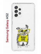 Чехол-накладка Samsung Galaxy A52 Kruche Print Сова в очках