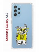 Чехол-накладка Samsung Galaxy A52 Kruche Print Сова в очках