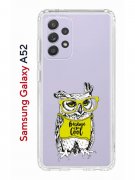Чехол-накладка Samsung Galaxy A52 Kruche Print Сова в очках