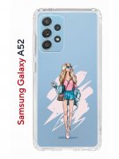 Чехол-накладка Samsung Galaxy A52 (598894) Kruche PRINT Fashion Girl