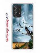 Чехол-накладка Samsung Galaxy A52 Kruche Print Журавли