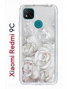 Чехол-накладка Xiaomi Redmi 9C Kruche Print White roses