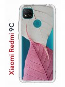 Чехол-накладка Xiaomi Redmi 9C Kruche Print Pink and white