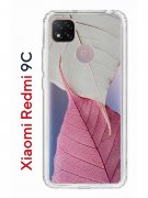 Чехол-накладка Xiaomi Redmi 9C Kruche Print Pink and white