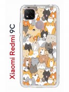 Чехол-накладка Xiaomi Redmi 9C Kruche Print Котики