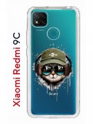 Чехол-накладка Xiaomi Redmi 9C Kruche Print Кот в наушниках