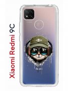 Чехол-накладка Xiaomi Redmi 9C Kruche Print Кот в наушниках