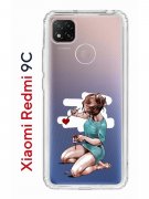 Чехол-накладка Xiaomi Redmi 9C Kruche Print Рисуя любовь