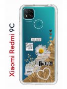 Чехол-накладка Xiaomi Redmi 9C Kruche Print Крафтовые наклейки