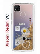 Чехол-накладка Xiaomi Redmi 9C Kruche Print Крафтовые наклейки