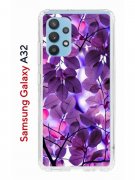 Чехол-накладка Samsung Galaxy A32 Kruche Print Purple leaves