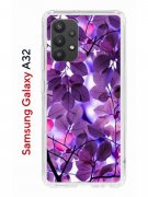 Чехол-накладка Samsung Galaxy A32 Kruche Print Purple leaves