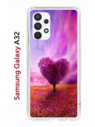 Чехол-накладка Samsung Galaxy A32 Kruche Print Pink heart