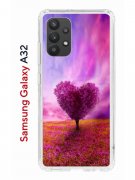 Чехол-накладка Samsung Galaxy A32 Kruche Print Pink heart