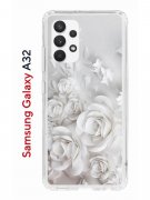 Чехол-накладка Samsung Galaxy A32 Kruche Print White roses