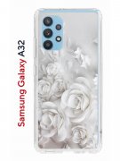 Чехол-накладка Samsung Galaxy A32 Kruche Print White roses