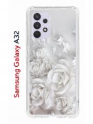 Чехол-накладка Samsung Galaxy A32 Kruche Print White roses