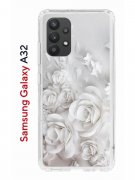 Чехол-накладка Samsung Galaxy A32 Kruche Print White roses