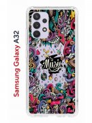Чехол-накладка Samsung Galaxy A32 (598888) Kruche PRINT Music