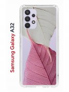 Чехол-накладка Samsung Galaxy A32 Kruche Print Pink and white