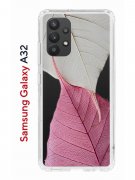 Чехол-накладка Samsung Galaxy A32 Kruche Print Pink and white