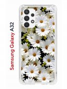 Чехол-накладка Samsung Galaxy A32 Kruche Print Ромашки