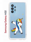 Чехол-накладка Samsung Galaxy A32 Kruche Print Единорожка
