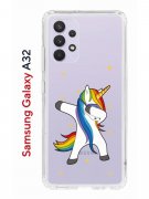 Чехол-накладка Samsung Galaxy A32 Kruche Print Единорожка