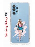 Чехол-накладка Samsung Galaxy A32 Kruche Print Fashion Girl