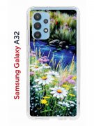 Чехол-накладка Samsung Galaxy A32 Kruche Print Ромашки у ручья