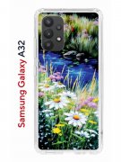 Чехол-накладка Samsung Galaxy A32 Kruche Print Ромашки у ручья