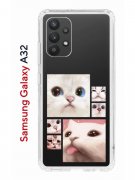 Чехол-накладка Samsung Galaxy A32 4G Kruche Print Коты