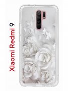 Чехол-накладка Xiaomi Redmi 9 Kruche Print White roses