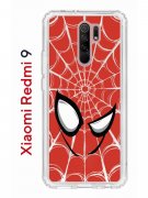 Чехол-накладка Xiaomi Redmi 9 Kruche Print Человек-Паук красный