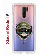 Чехол-накладка Xiaomi Redmi 9 Kruche Print Кот в наушниках