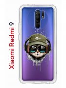 Чехол-накладка Xiaomi Redmi 9 Kruche Print Кот в наушниках